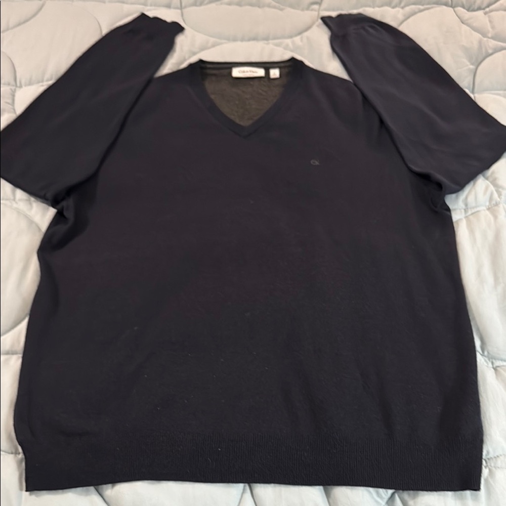 Calvin Klein Blue V-Neck Sweater